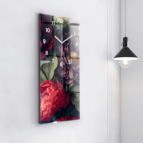 Vertikálne hodiny Vintage kytica kvetov