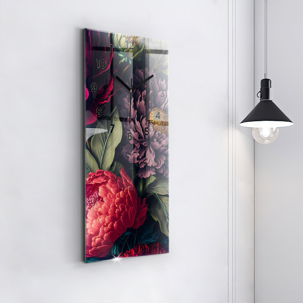 Vertikálne hodiny Vintage kytica kvetov