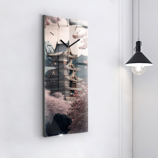 Vertikálne hodiny Veža a kvety v Ázii