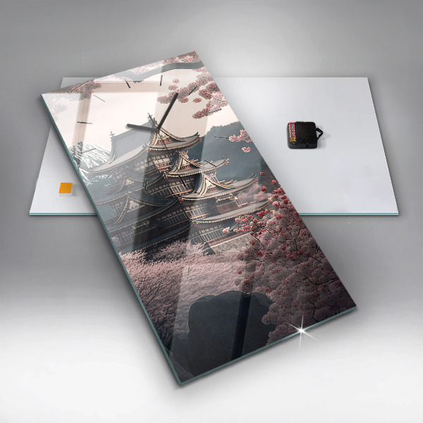 Vertikálne hodiny Veža a kvety v Ázii