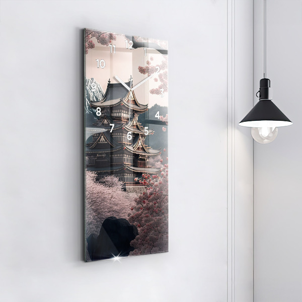 Vertikálne hodiny Veža a kvety v Ázii