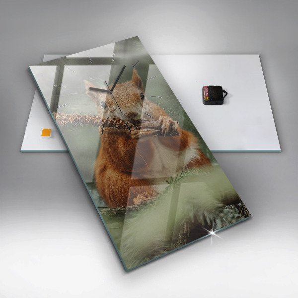 Vertikálne hodiny Veverička a divoká príroda