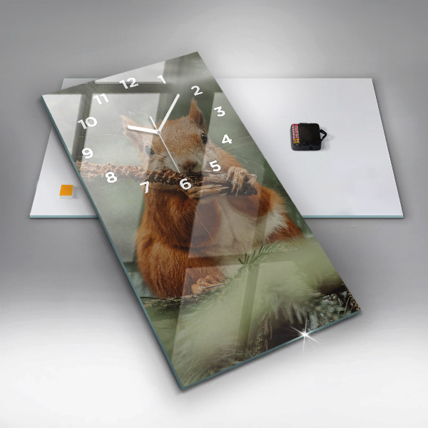 Vertikálne hodiny Veverička a divoká príroda