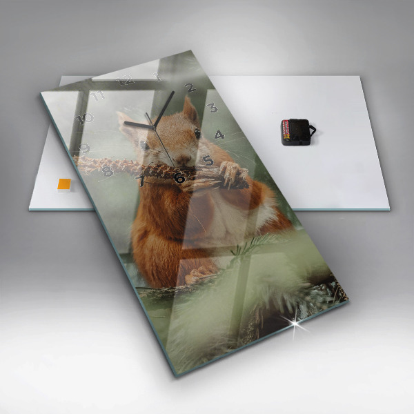 Vertikálne hodiny Veverička a divoká príroda