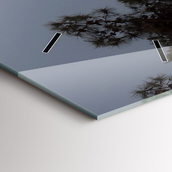 Vertikálne hodiny Polmesiac a stromy