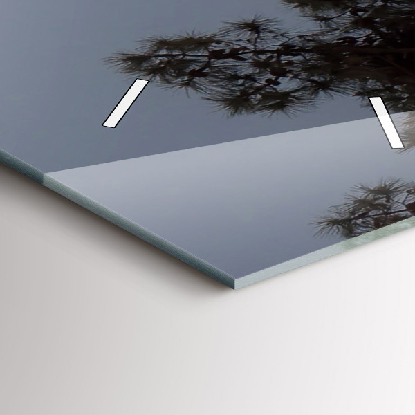 Vertikálne hodiny Polmesiac a stromy