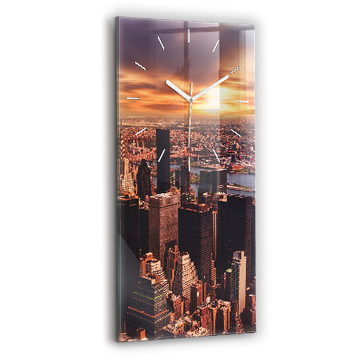 Vertikálne hodiny Panoráma mesta západu slnka