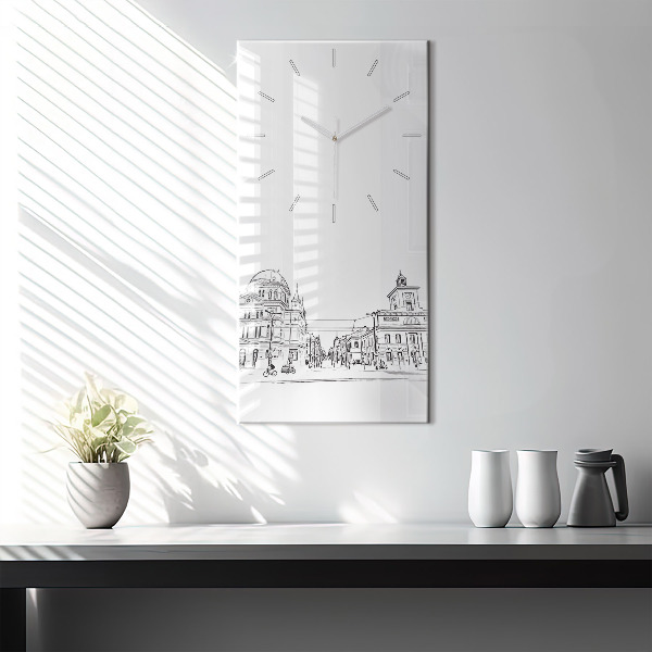 Vertikálne hodiny Ilustrácia mesta Poznaň