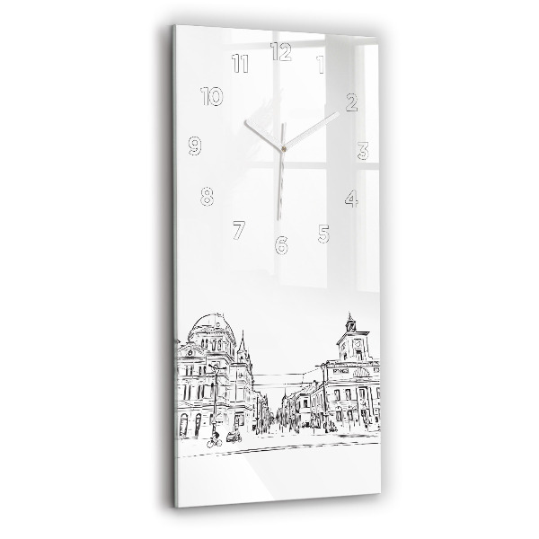 Vertikálne hodiny Ilustrácia mesta Poznaň
