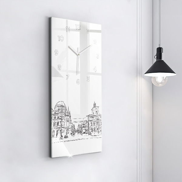 Vertikálne hodiny Ilustrácia mesta Poznaň