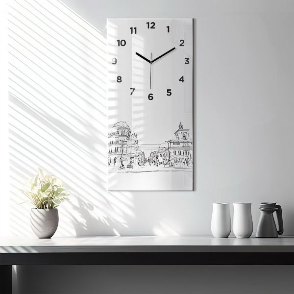 Vertikálne hodiny Ilustrácia mesta Poznaň
