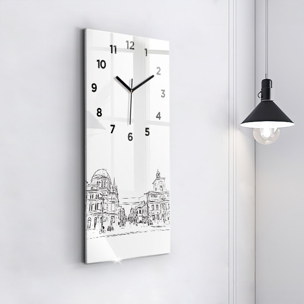 Vertikálne hodiny Ilustrácia mesta Poznaň