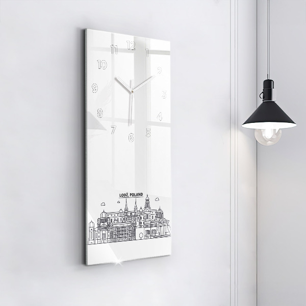 Vertikálne hodiny Panoráma architektúry Lodže