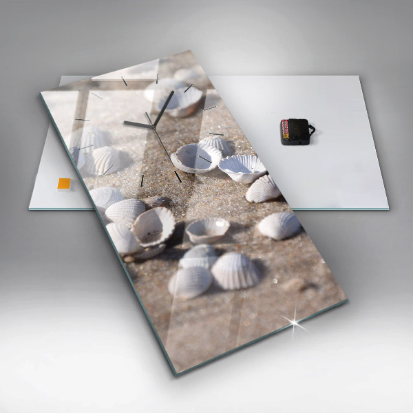 Vertikálne hodiny Mušle na pláži