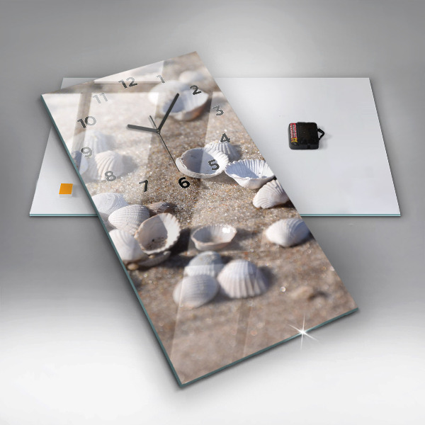 Vertikálne hodiny Mušle na pláži