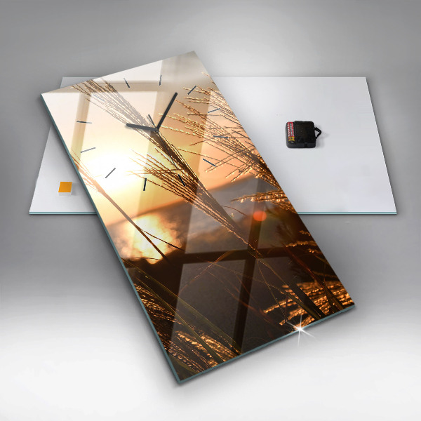 Vertikálne hodiny Pšenica na zlatom slnku