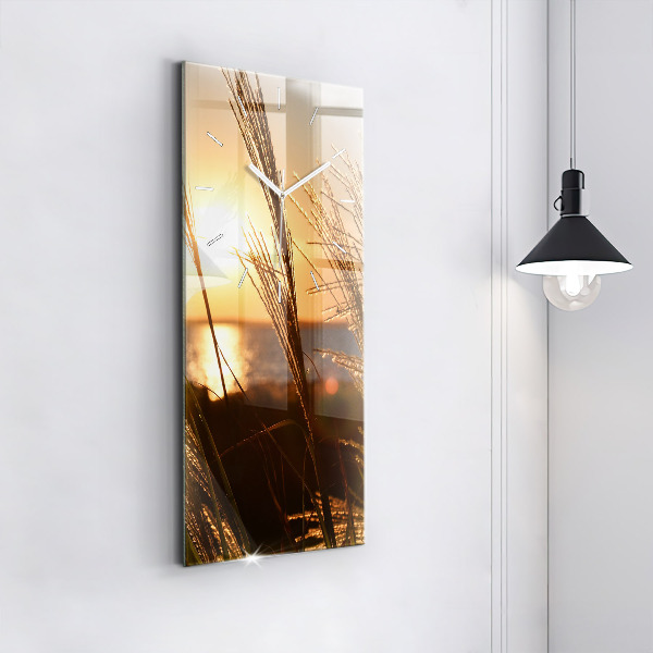 Vertikálne hodiny Pšenica na zlatom slnku