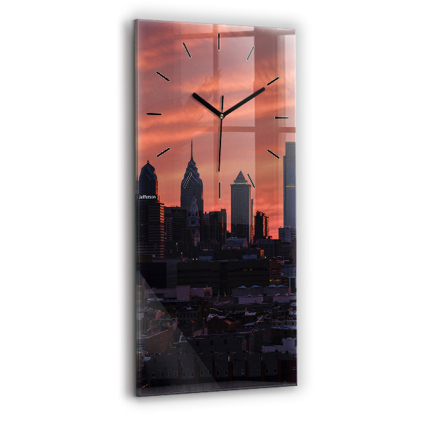 Vertikálne hodiny Panoráma mesta Philadelphia