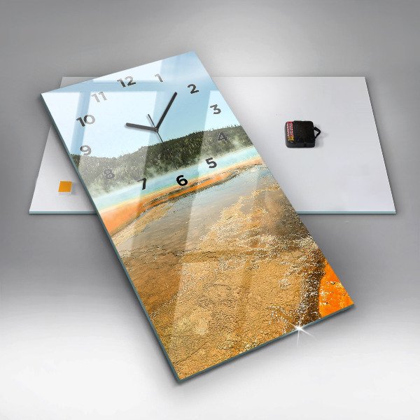 Vertikálne hodiny Jazero s horami