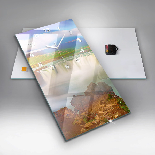 Vertikálne hodiny Godafoss na Islande