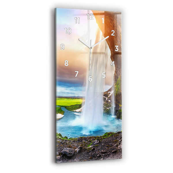 Vertikálne hodiny Vodopád na Islande