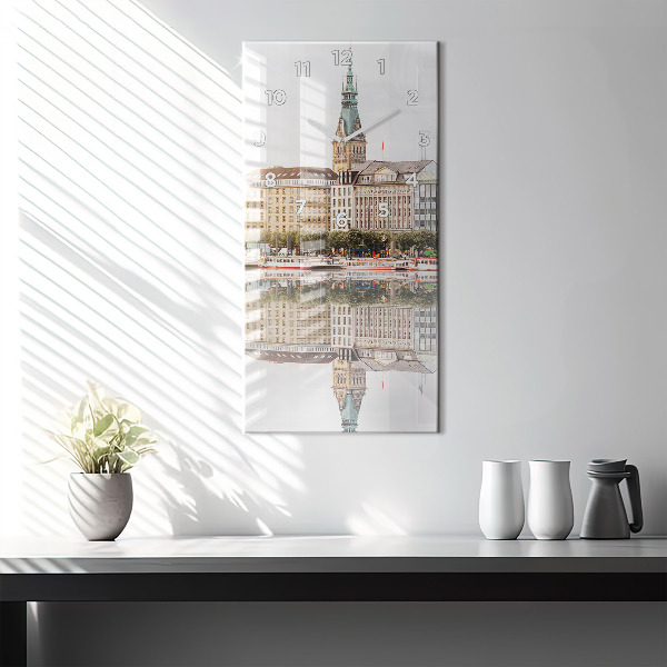 Vertikálne hodiny Rieka Hamburg Nemecko