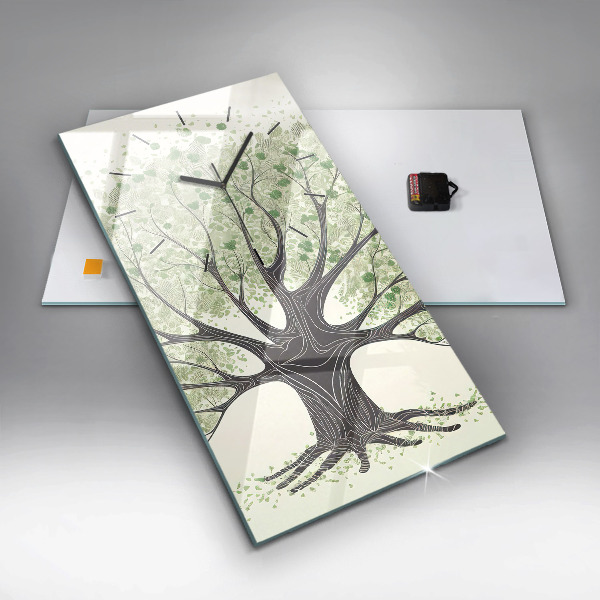 Vertikálne hodiny Veľký prírodný strom