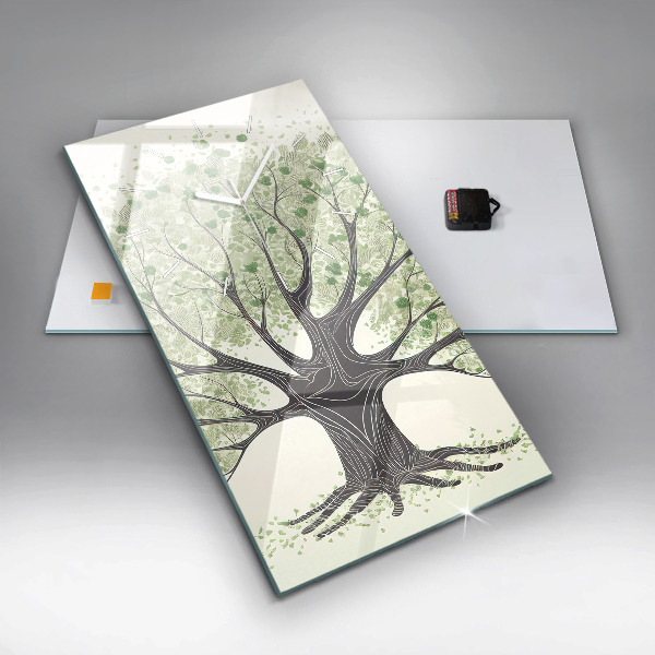 Vertikálne hodiny Veľký prírodný strom