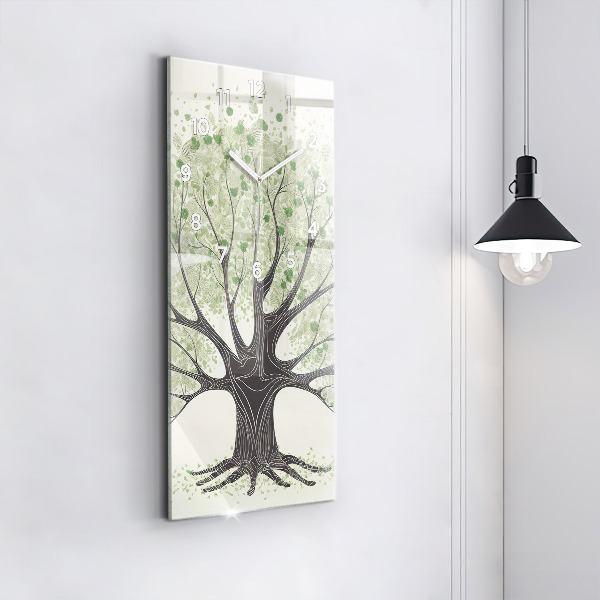 Vertikálne hodiny Veľký prírodný strom