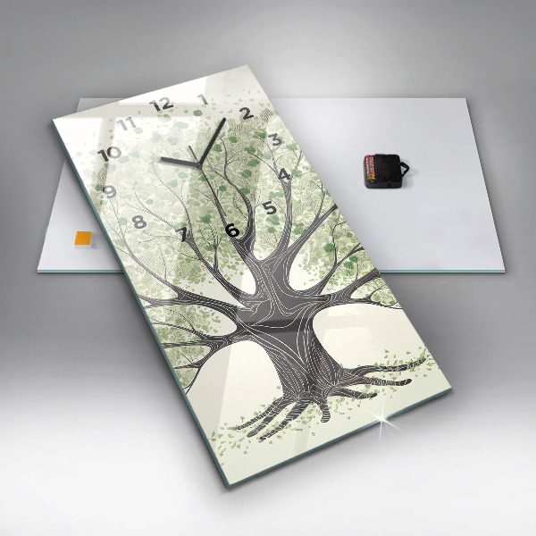 Vertikálne hodiny Veľký prírodný strom