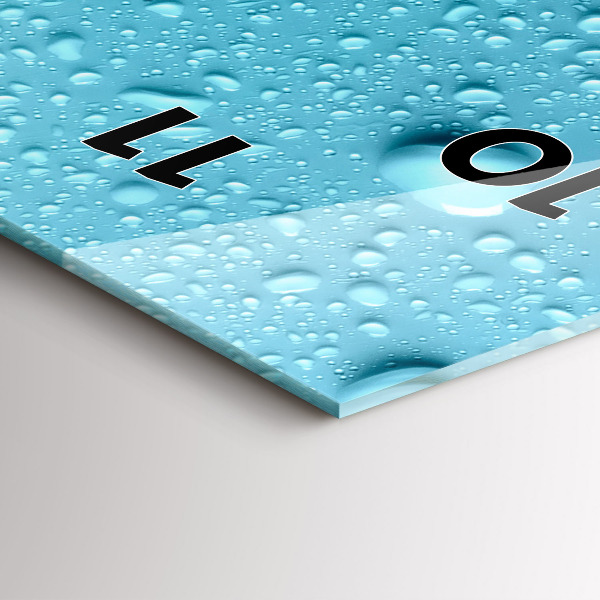 Vertikálne hodiny Kvapky vody na skle