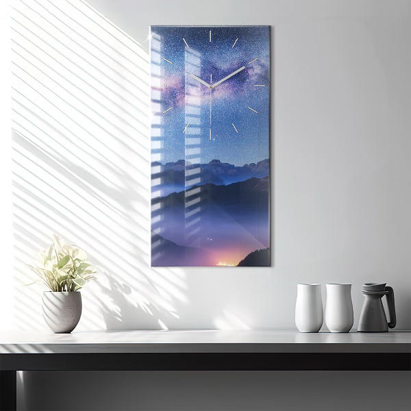 Vertikálne hodiny Mliečna dráha a hory