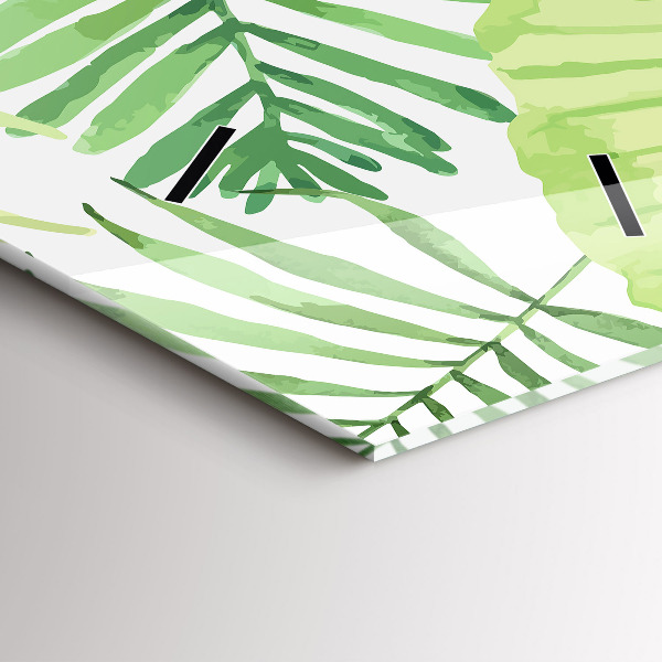 Vertikálne hodiny Zelené listy