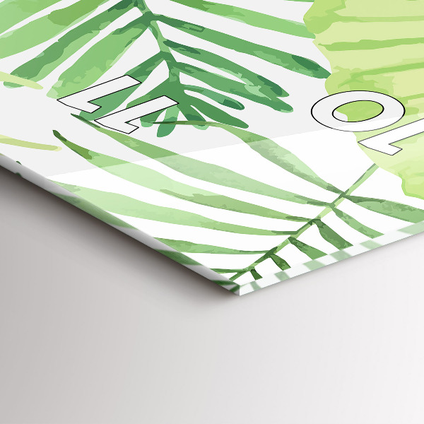 Vertikálne hodiny Zelené listy