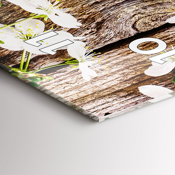 Vertikálne hodiny Kvety na dreve