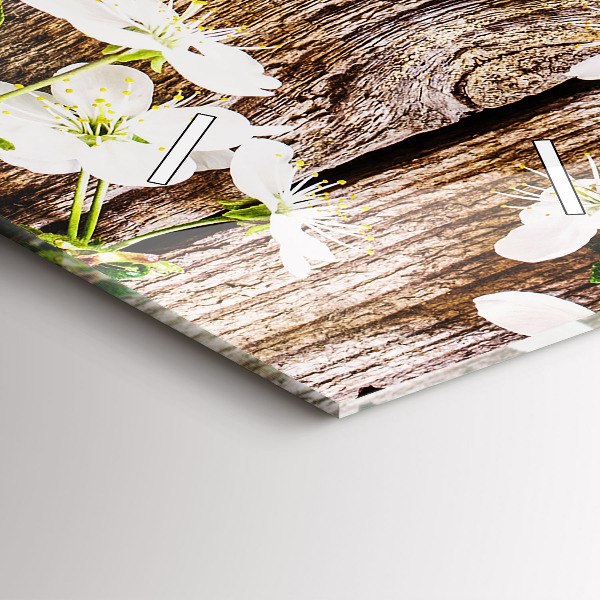 Vertikálne hodiny Kvety na dreve