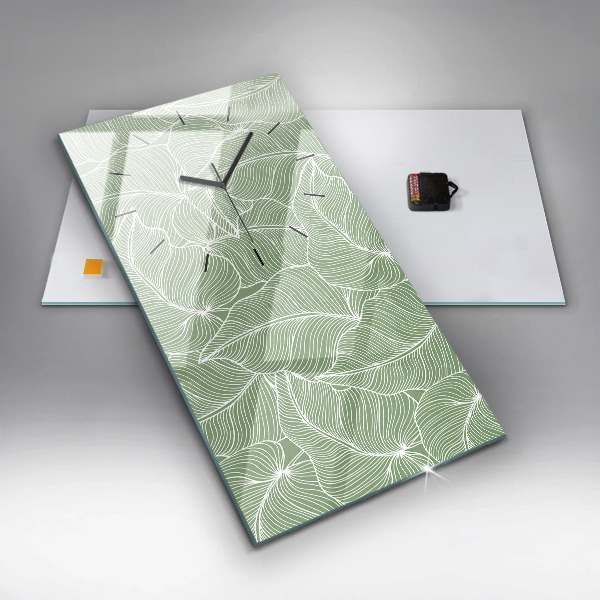 Vertikálne hodiny Listy prírodný vzor