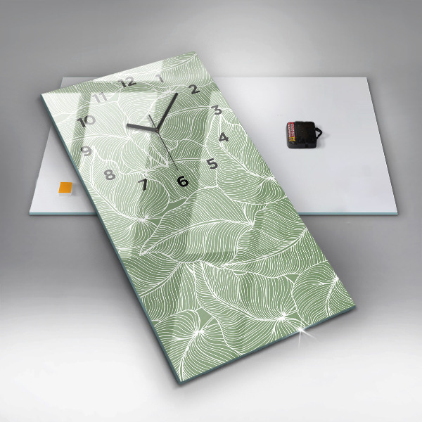 Vertikálne hodiny Listy prírodný vzor
