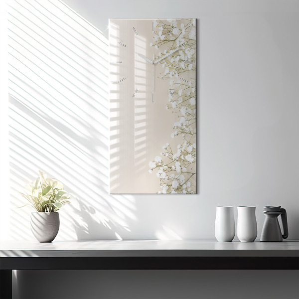 Vertikálne hodiny Kvitnúce kvety gypsomilky