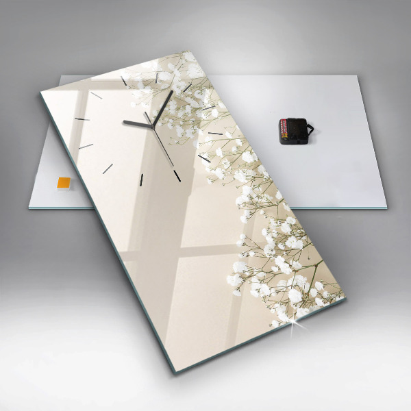 Vertikálne hodiny Kvitnúce kvety gypsomilky