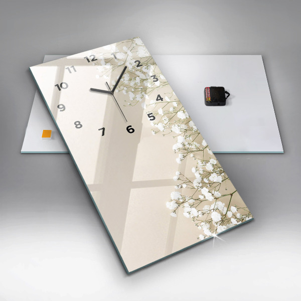 Vertikálne hodiny Kvitnúce kvety gypsomilky