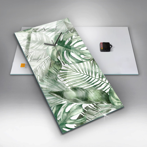 Vertikálne hodiny Maľované listy rastlín