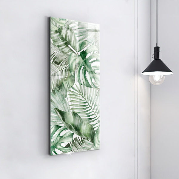 Vertikálne hodiny Maľované listy rastlín