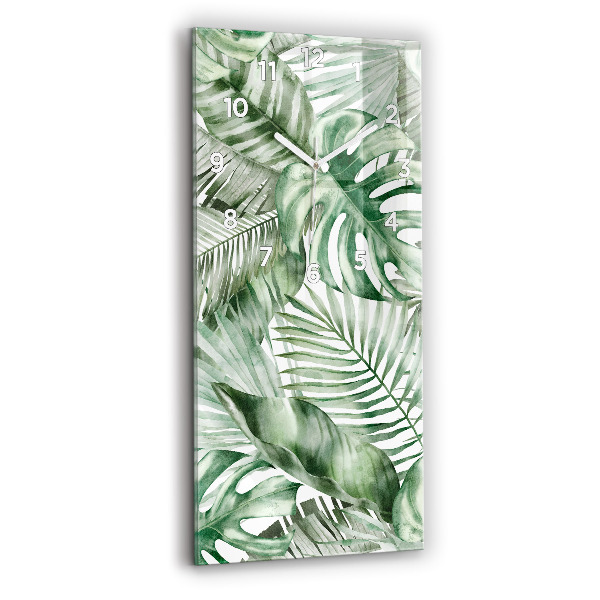Vertikálne hodiny Maľované listy rastlín