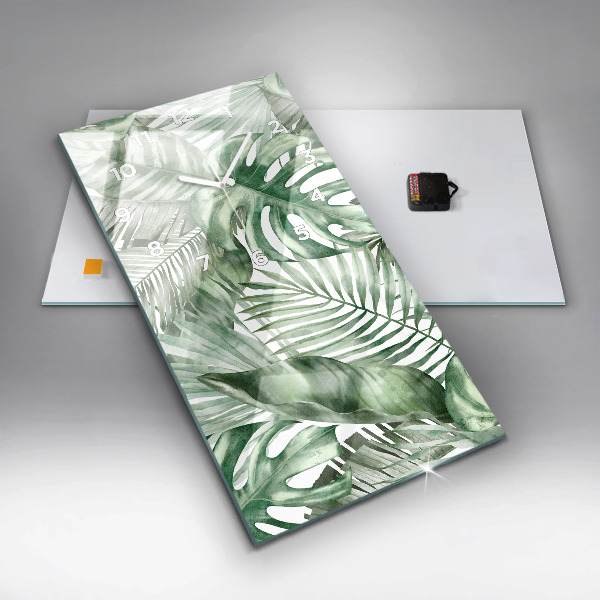 Vertikálne hodiny Maľované listy rastlín