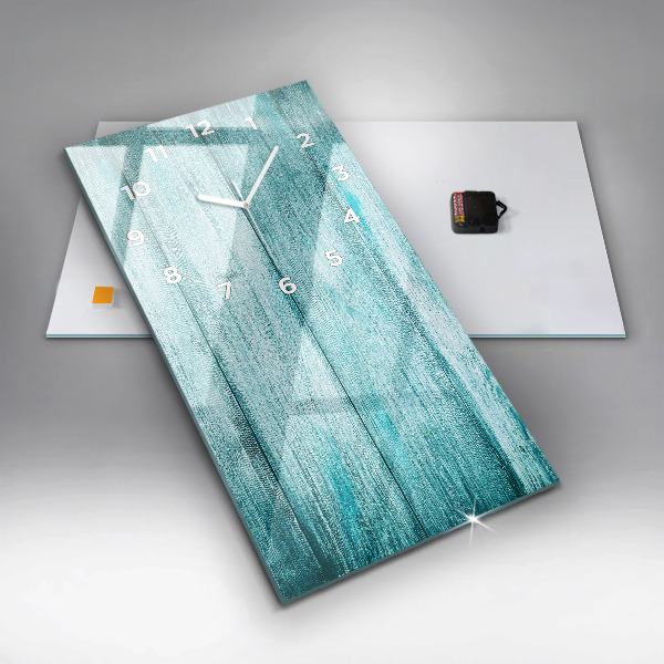 Vertikálne hodiny Modré staré drevo