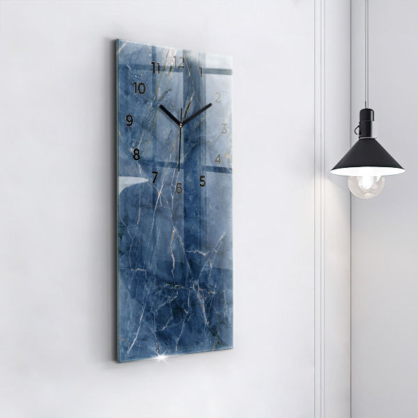 Vertikálne hodiny Textúra modrého mramoru