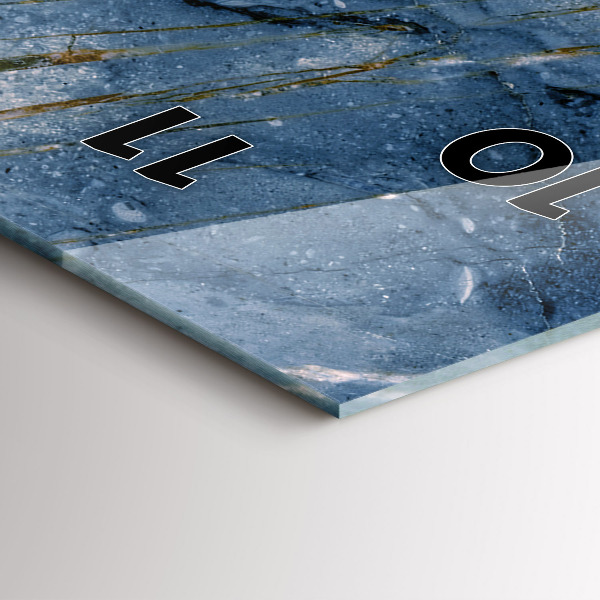 Vertikálne hodiny Textúra modrého mramoru