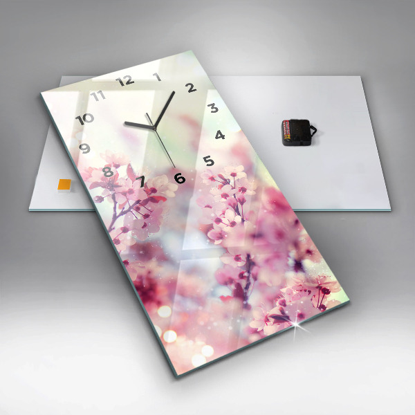 Vertikálne hodiny Jarné kvety