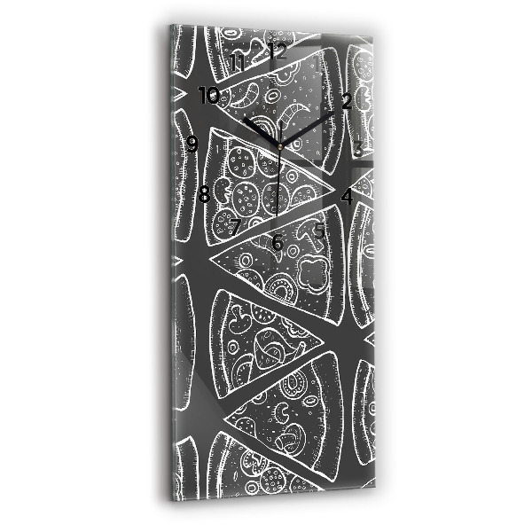 Vertikálne hodiny Maľovaná pizza